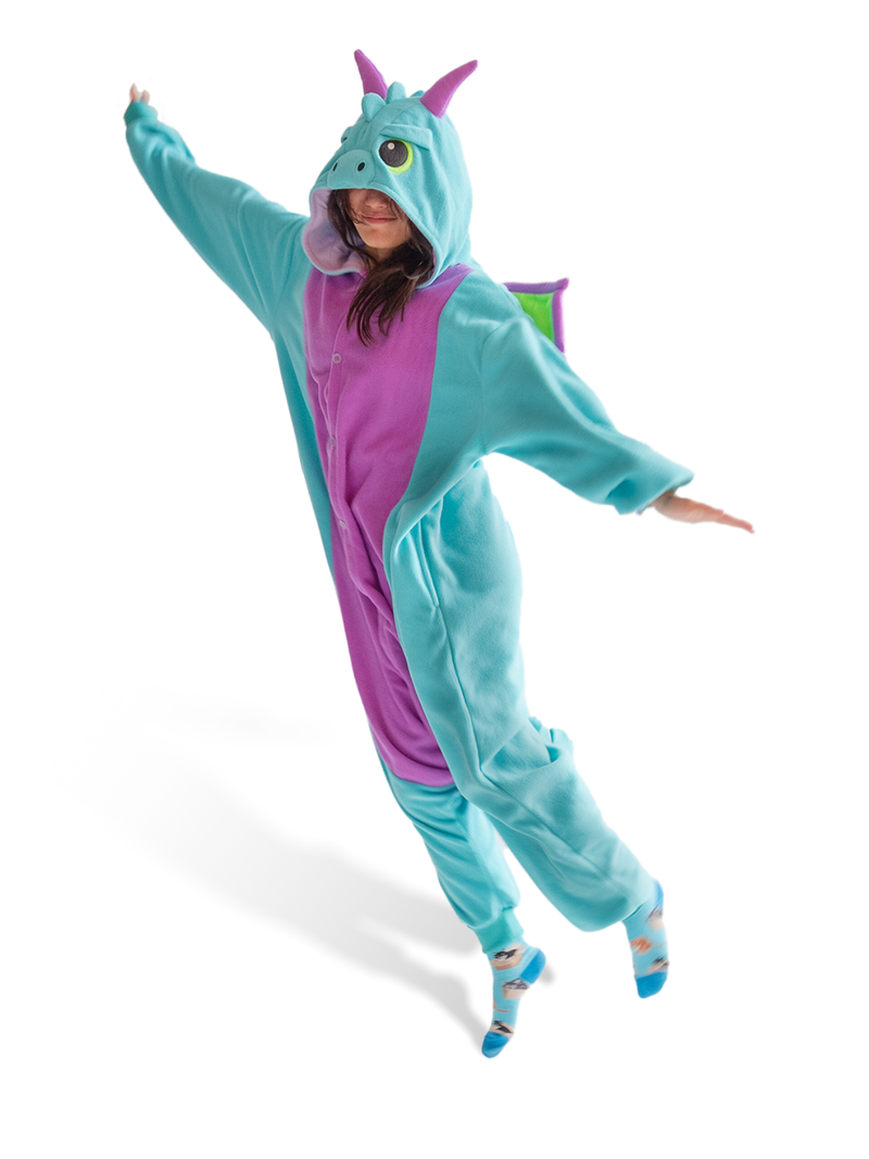 Dragon Kigurumi Teal Onesie