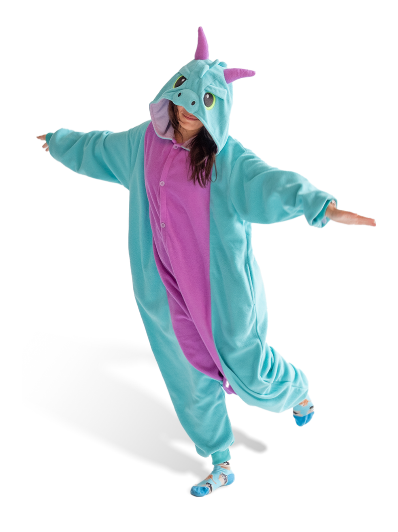 Dragon Kigurumi Teal Onesie